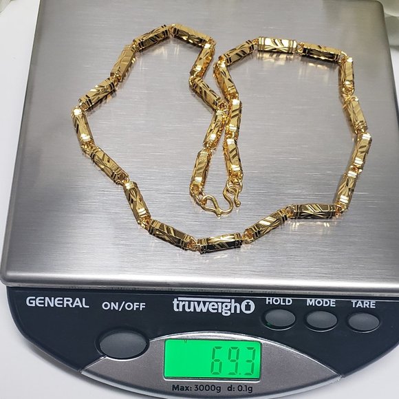 High Quality Fine Jewelry 24k Gold Plated Necklace For Men and Women - Picture 7 of 7